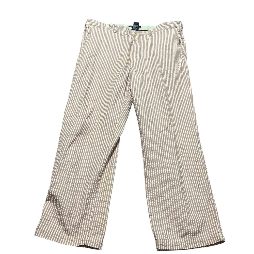 Tommy Hilfiger Seersucker Red Striped Chinos Size 40 Classic Preppy Golf Casual